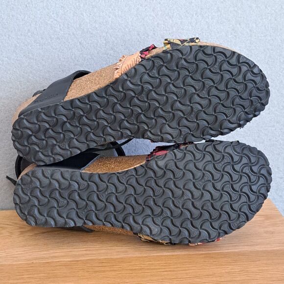 Birkenstock Papillio Sandals 37 US Size 6 Narrow Floral Frill Lola Wedge Strappy - Picture 6 of 11